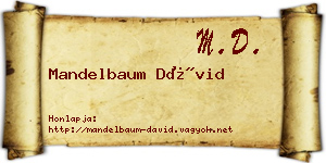 Mandelbaum Dávid névjegykártya